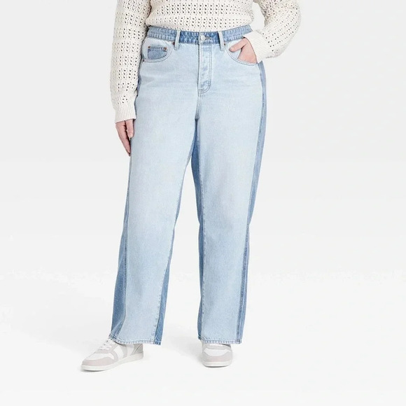 Universal Thread Mid-Rise 90s Baggy‎ baggy leg 100% cotton non-stretch plus size - Picture 1 of 10